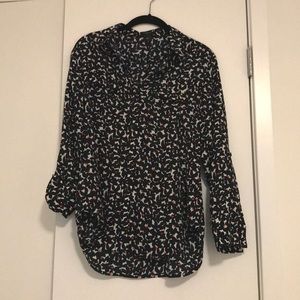 ann taylor printed button down